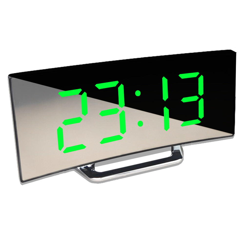 Led Alarm Clock Dual Usb Output Mobile Phone Charging Greedy Sleep Mirror Clock Digital Creative Clock Induction Optoelectronic Clock