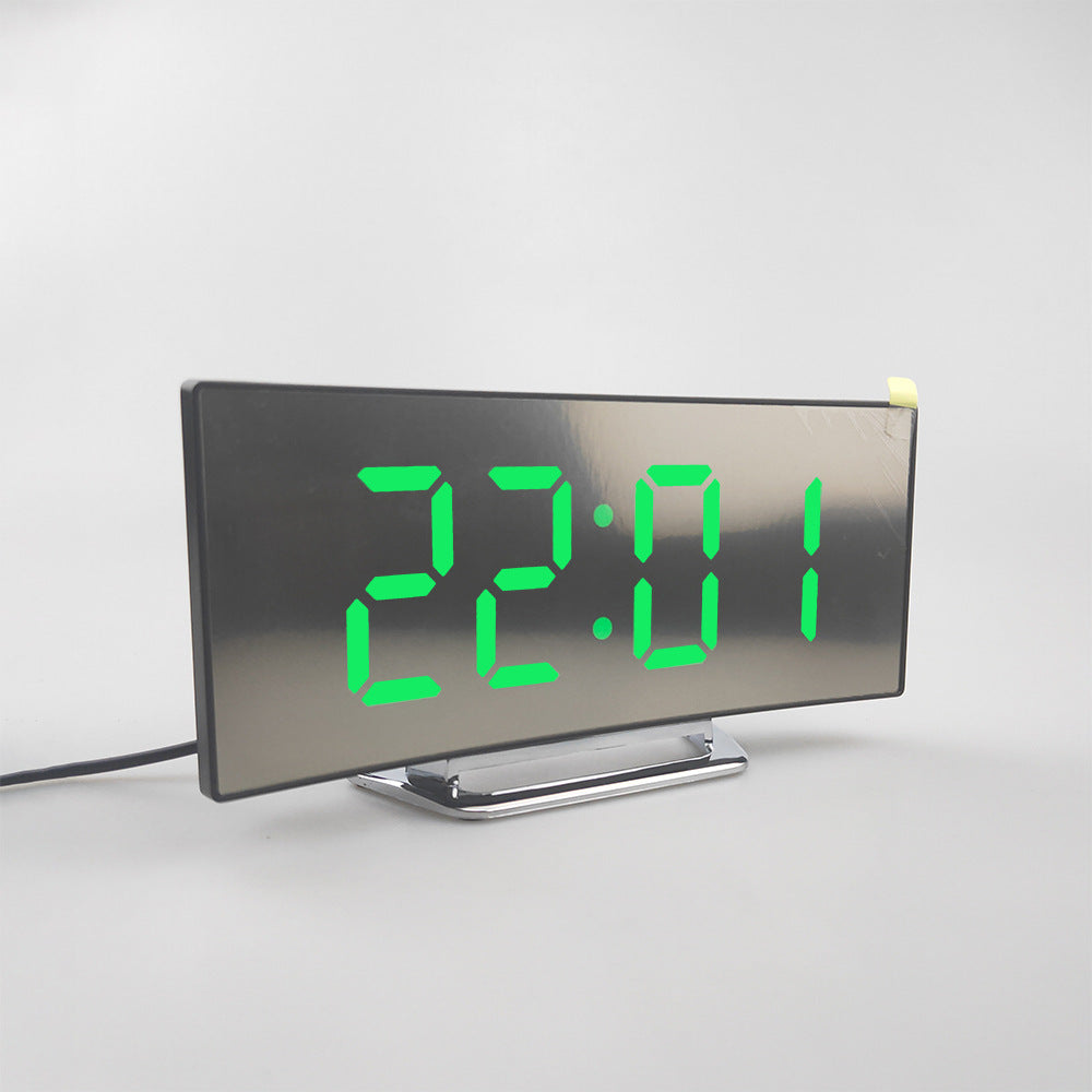 Led Alarm Clock Dual Usb Output Mobile Phone Charging Greedy Sleep Mirror Clock Digital Creative Clock Induction Optoelectronic Clock