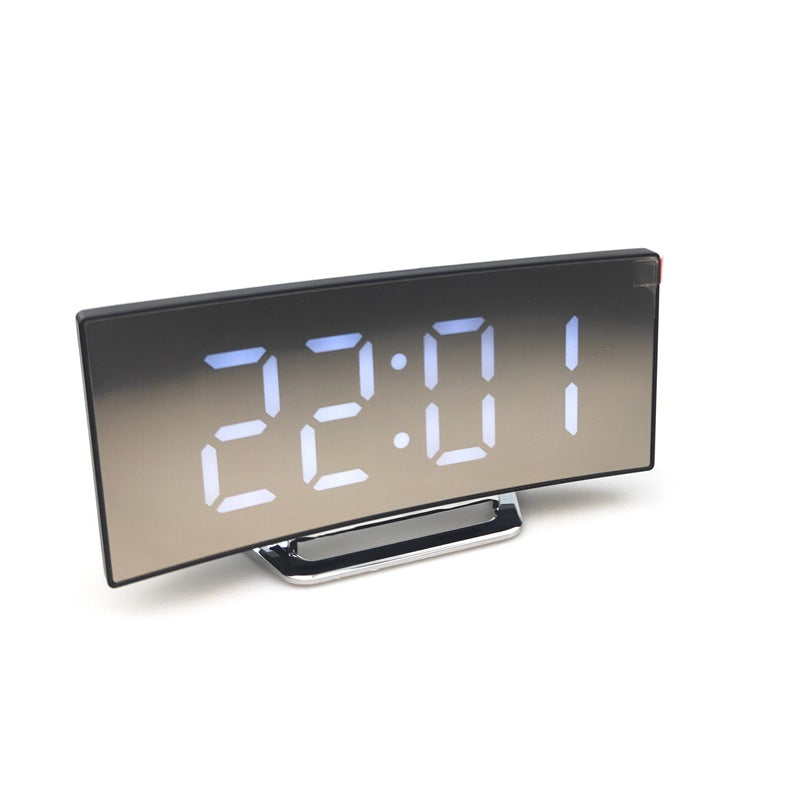 Led Alarm Clock Dual Usb Output Mobile Phone Charging Greedy Sleep Mirror Clock Digital Creative Clock Induction Optoelectronic Clock